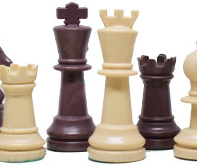 Alternative view of Πιόνια για σκάκι πλαστικά Μπέζ-Καφέ 70mm* με τσόχα