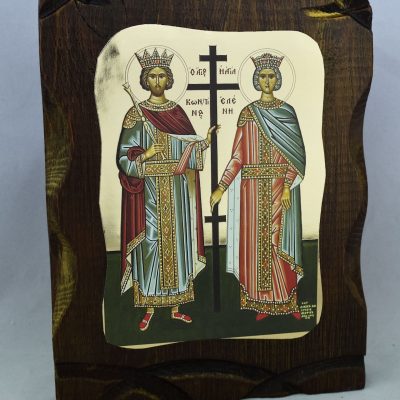 Εικόνα Ξύλινη Άγίων Κωνσταντίνου και Ελένης 14*18.5