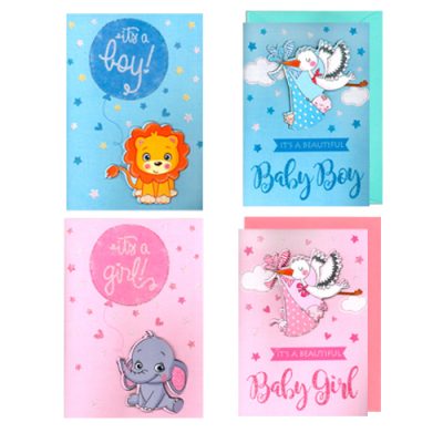 Ευχετήριες κάρτες για Νεογέννητο σε 4 σχέδια