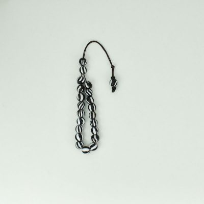 Κομπολόι Ρητίνης Άσπρο-Μαύρο