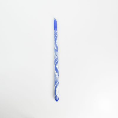 Λαμπάδα μπλέ "μάρμαρο" 40εκ.