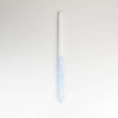 Λαμπάδα μισή μπλέ μισή γαλάζιο "μάρμαρο" 40εκ.