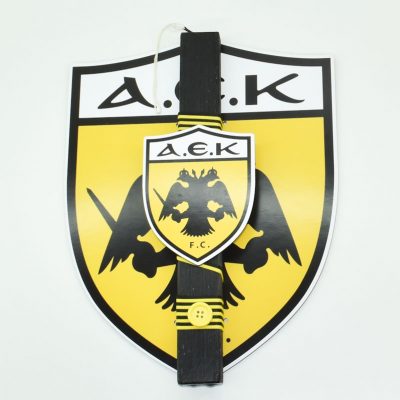 Λαμπάδα ΑΕΚ με καδράκι - Μαύρο κερί